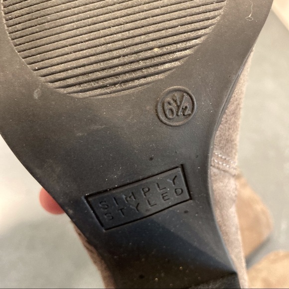 Simply Styled sz 6.5 gray taupe microfiber tall heeled boots - Picture 10 of 16